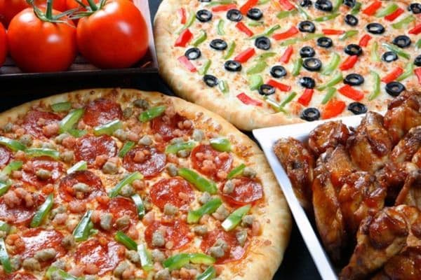 14'' Two Large Pizza with Three Toppings,Two Pops and Wings (2 lb) Combo