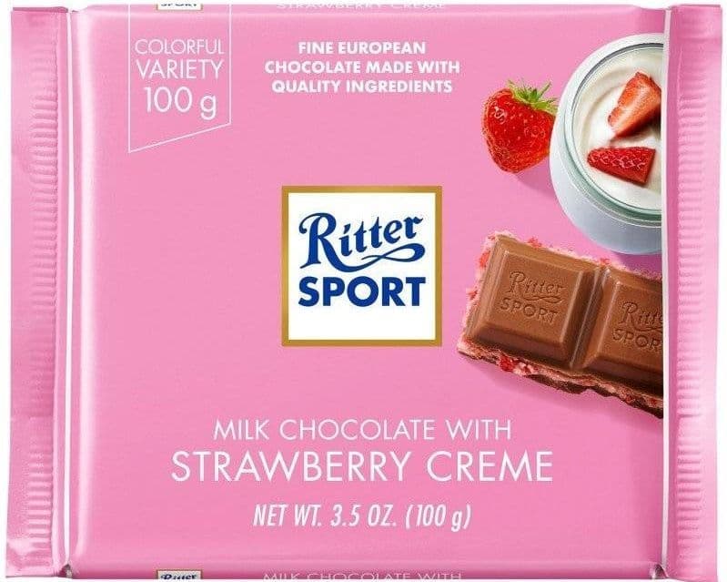 RITTER MILK CHOCOLATE WITH STRAWBERRY CREAME 100G