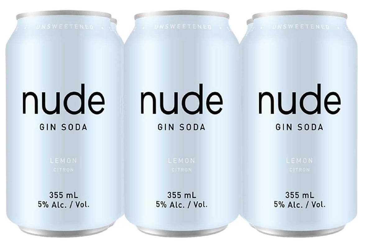 Nude Gin Soda - Lemon (6 Pack Cans) (6 x 355 ml Cans)