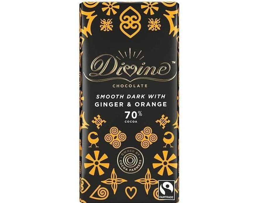DIVINE DARK CHOCOLATE WITH GINGER & ORANGE 85G