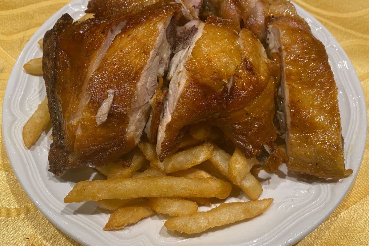 Deep Fried Chicken Leg with French Fries