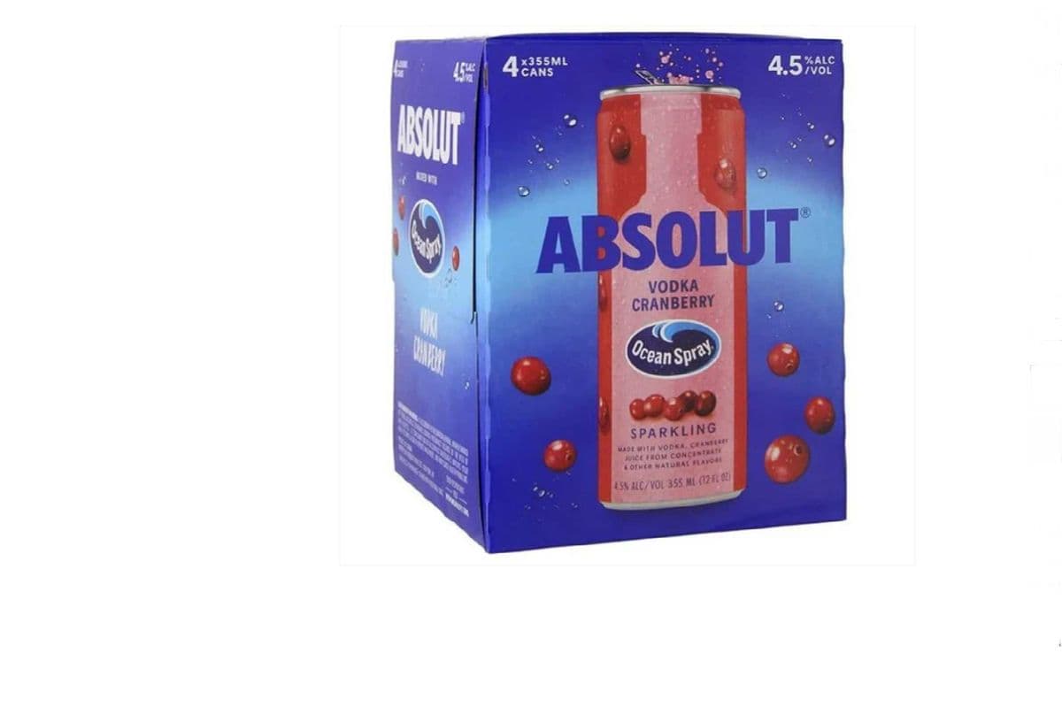 Absolut Ocean Spray Vodka Cranberry (4 x 355 ml can)