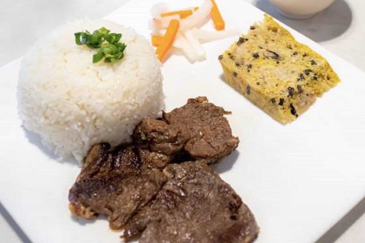 408 - BBQ Beef and Steamed Egg（香茅牛扒，肉饼饭） - Bo Nuong Cha Chung