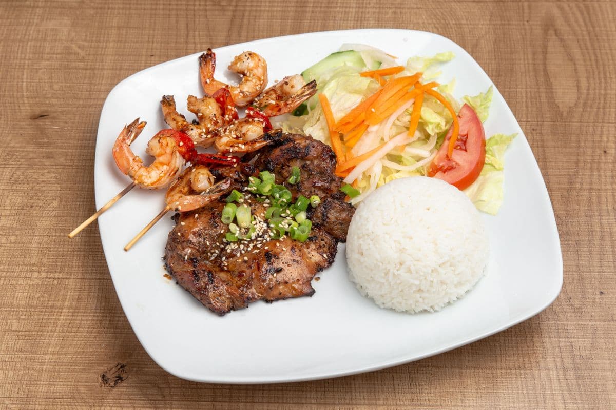 52. Grilled Chicken and Prawns with Rice - Com Tom Ga Nuong