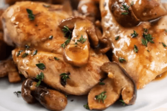 73. Chicken with Two Kinds of Mushrooms