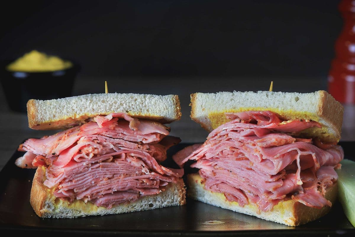 Montreal Smoked Meat on Rye Bread