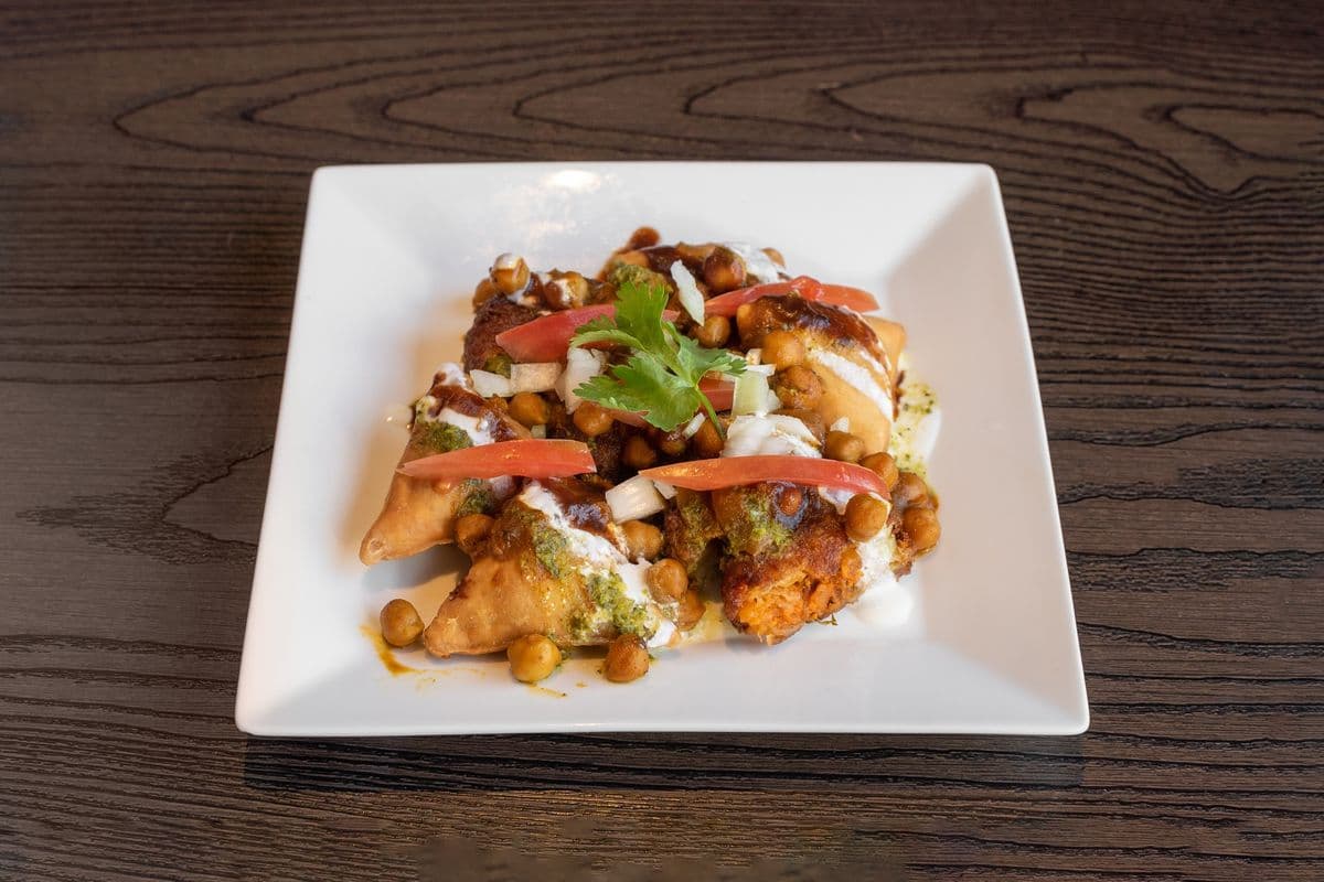 Samosa or Aloo Tikka Chaat