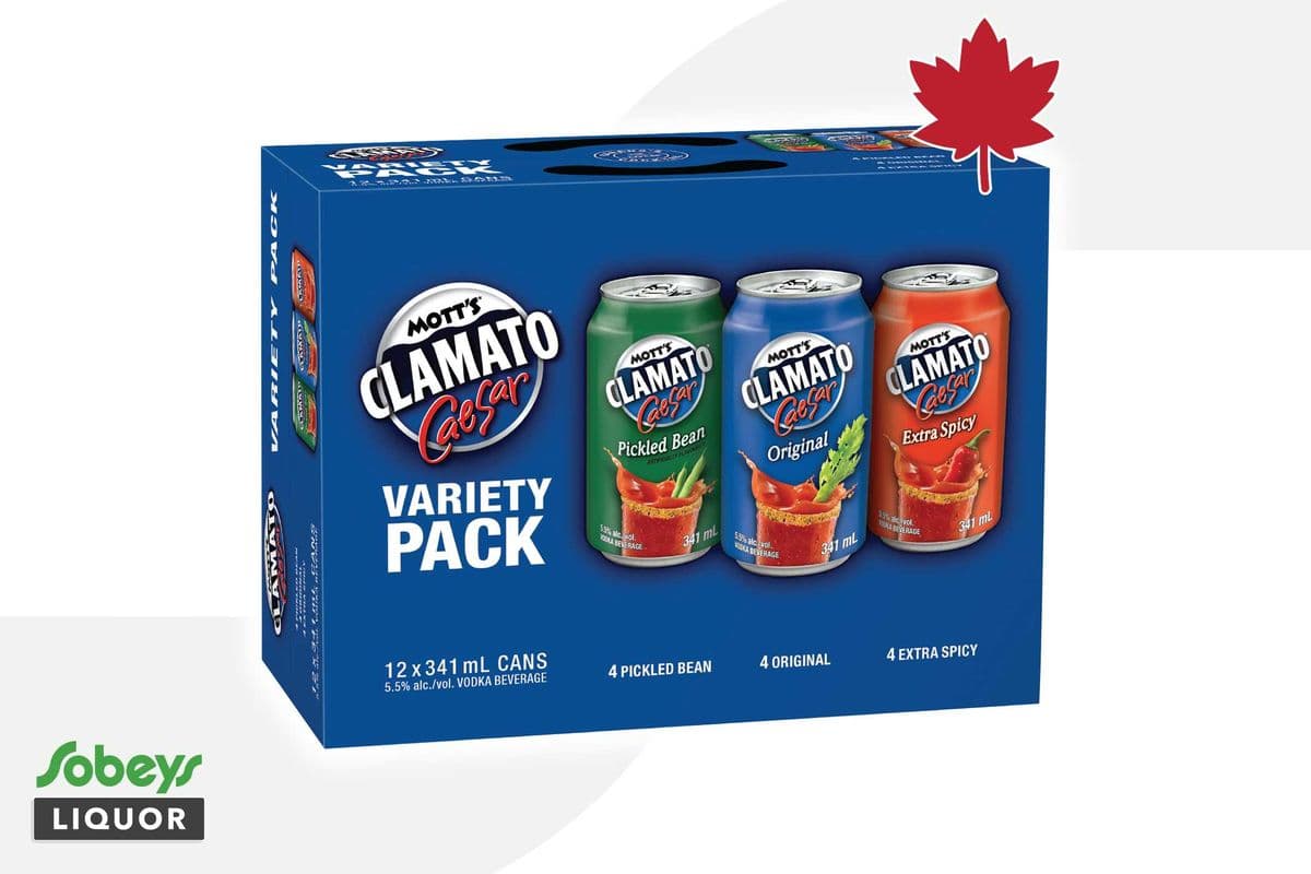 Mott’s Clamato Caesar Variety Pack (12 x 341 ml)