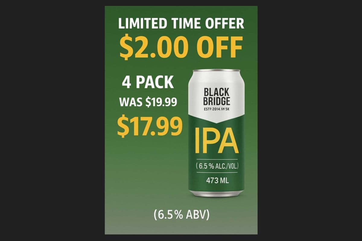 BLACK BRIDGE -IPA! Hoppy, Bitter & Pungent (4 x 473ML)