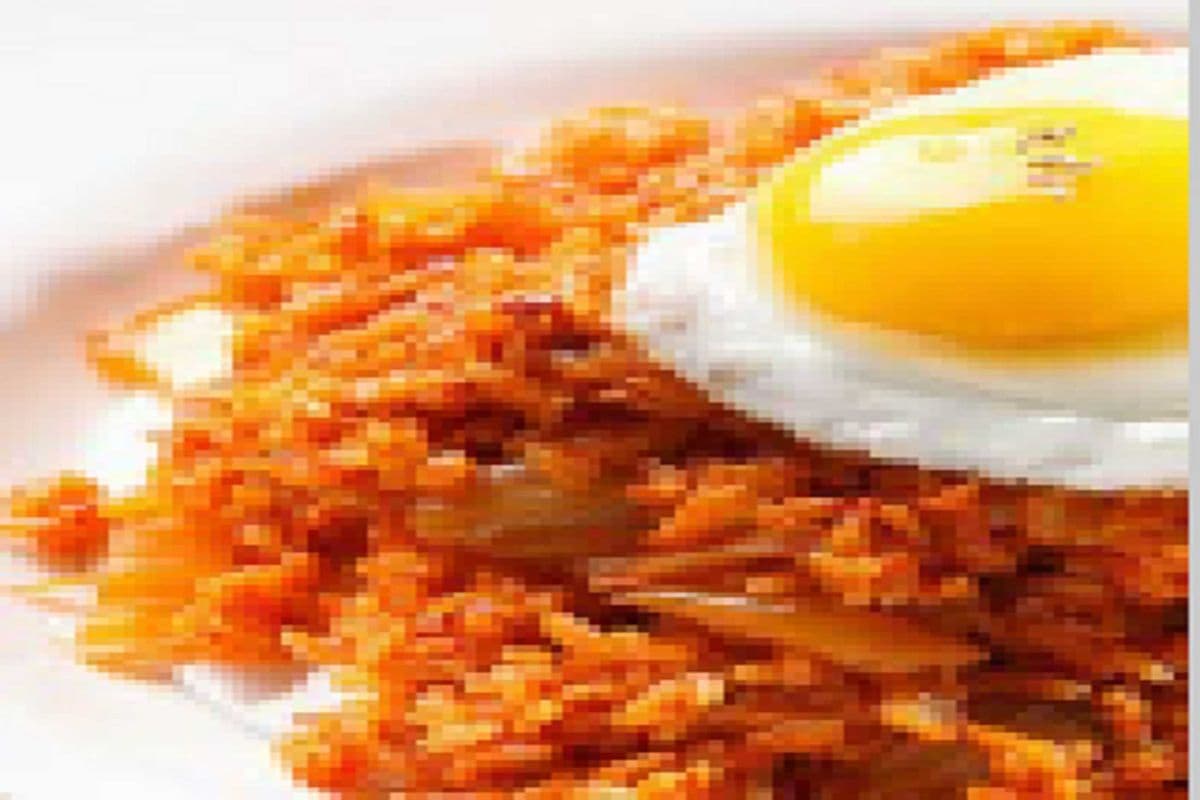 Kimchi Fried Rice egg on top
