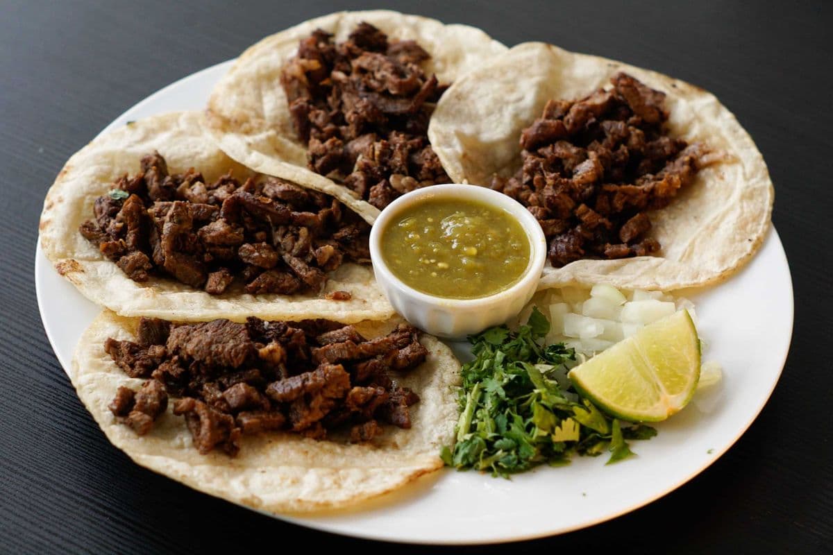 4 Tacos Carne Asada (Grilled Beef)