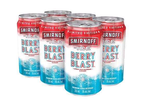Smirnoff Berry Blast 6PK, 355mL coolers (5.0% ABV)