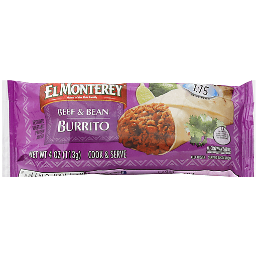 El Monterey Boeuf et Haricots Burrito 113g/ El Monterey Beef & Bean Burrito 113g