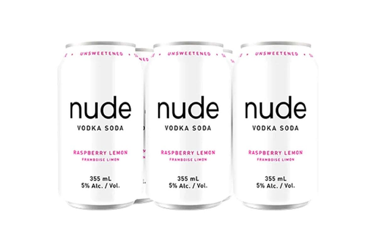NUDE VODKA SODA RASPBERRY LEMON (6 PACK) (6 x 355ML CAN)
