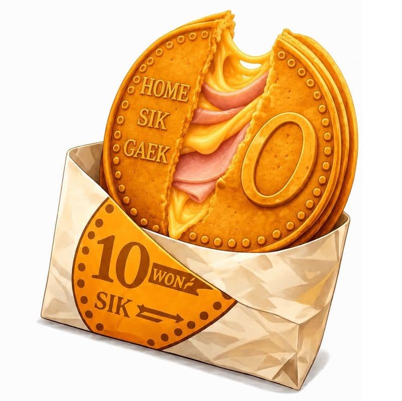Cheddar & Ham Coin Cake Waffle