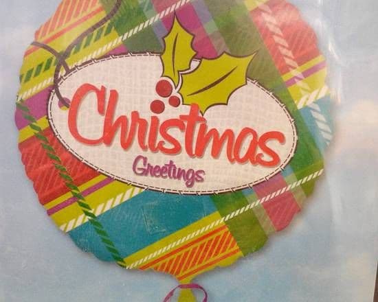 18" Round Foil Balloon - Christmas Greetings