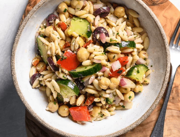Mediterranean Chickpea and Orzo Salad