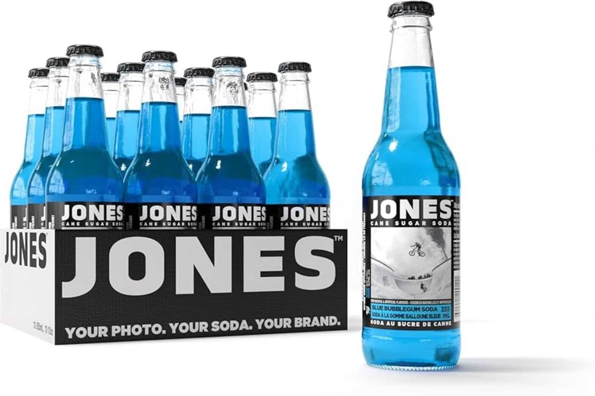 Jones Blue Bubblegum Soda (Bottled)