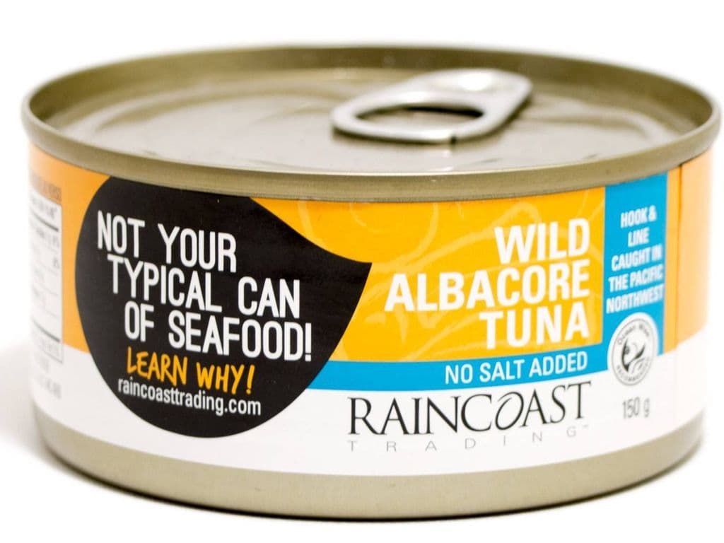 RAINCOAST WILD WHITE ALBACORE TUNA-NO SALT ADDED 150G
