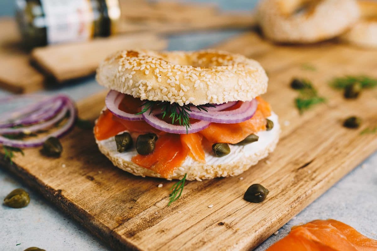 Lox and Cream Cheese Sandwich
