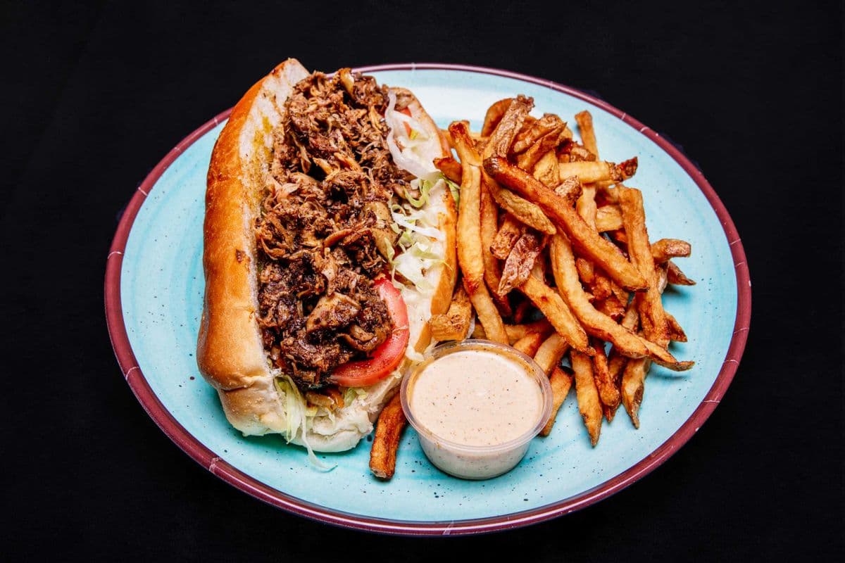 Pulled Jerk Chicken Po' Boy