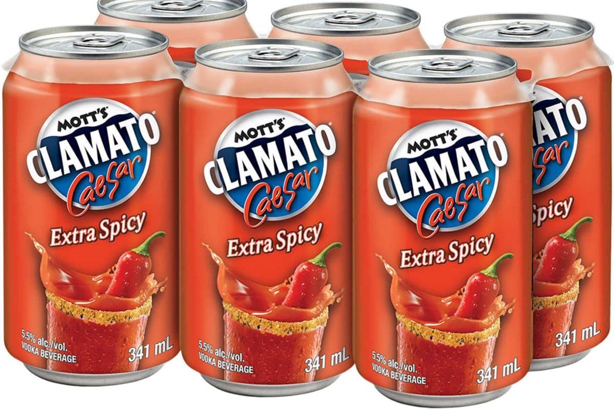 MOTT'S CLAMATO CAESAR EXTRA SPICY (6 PACK) (6 x 341ML CAN)