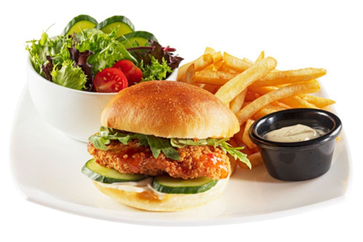 Burger de poulet croustillant