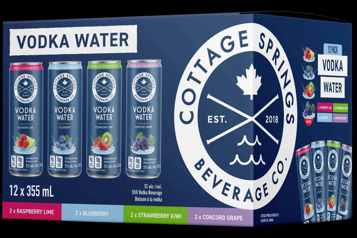 Cottage Springs Vodka Water Mixer (12-Pack) (5.0% ABV) (12 x 355 ml)