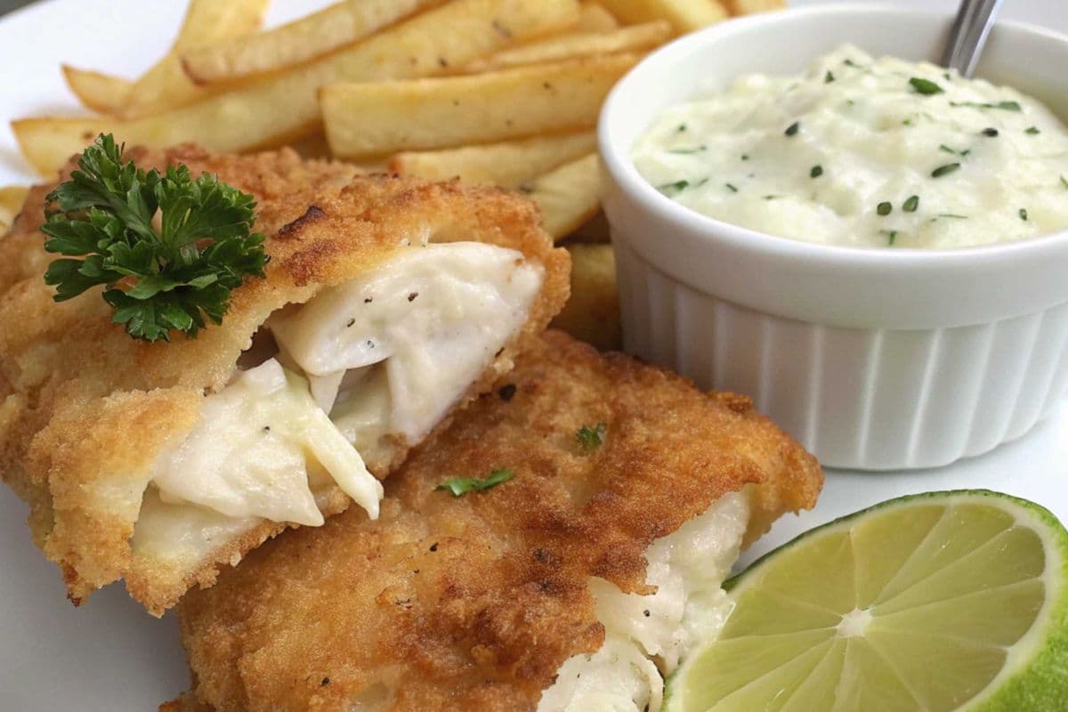 109. 2 Piece Halibut with Chips and Homemade Coleslaw