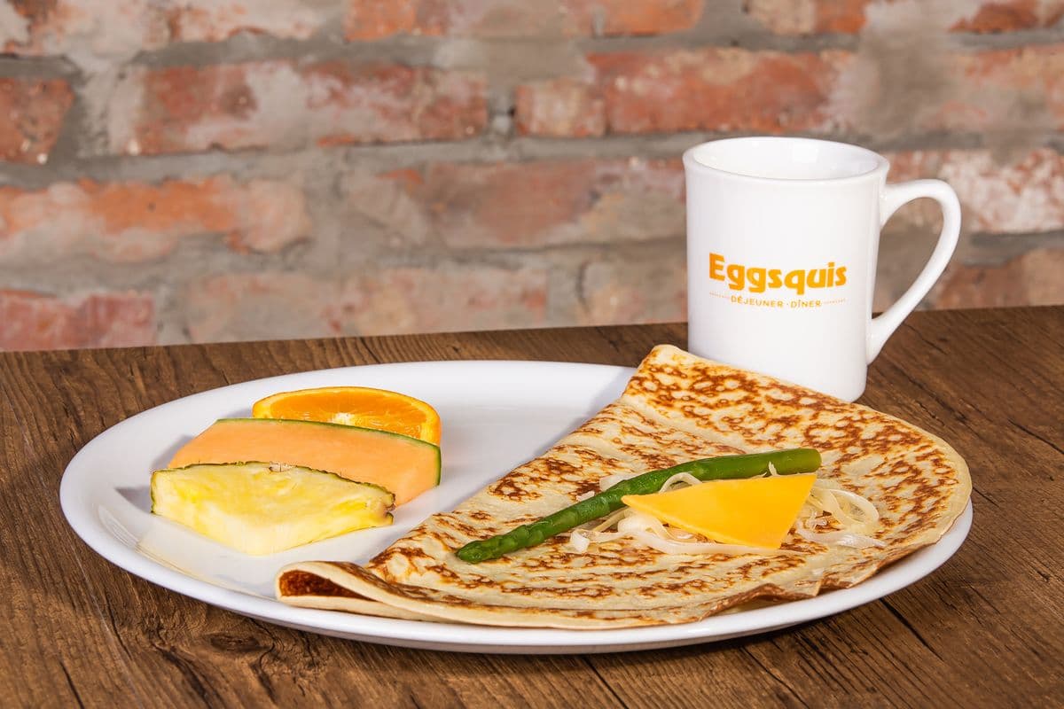 Three-Cheese and Asparagus Crepe
