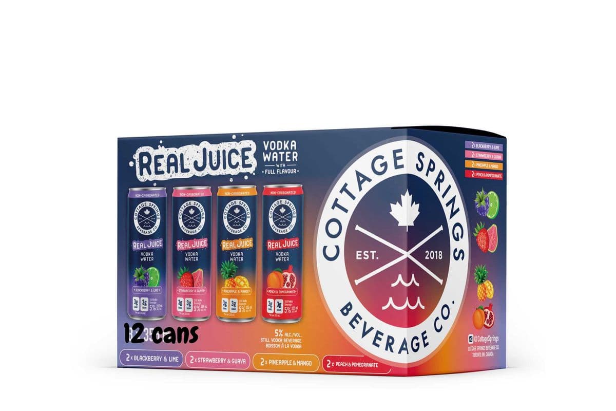 Cottage Spring Real Juice Vodka Water With Full Flavour (12 Cans) (12 x 355ml)
