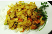 55. Curry Chicken and Potatoes on Rice