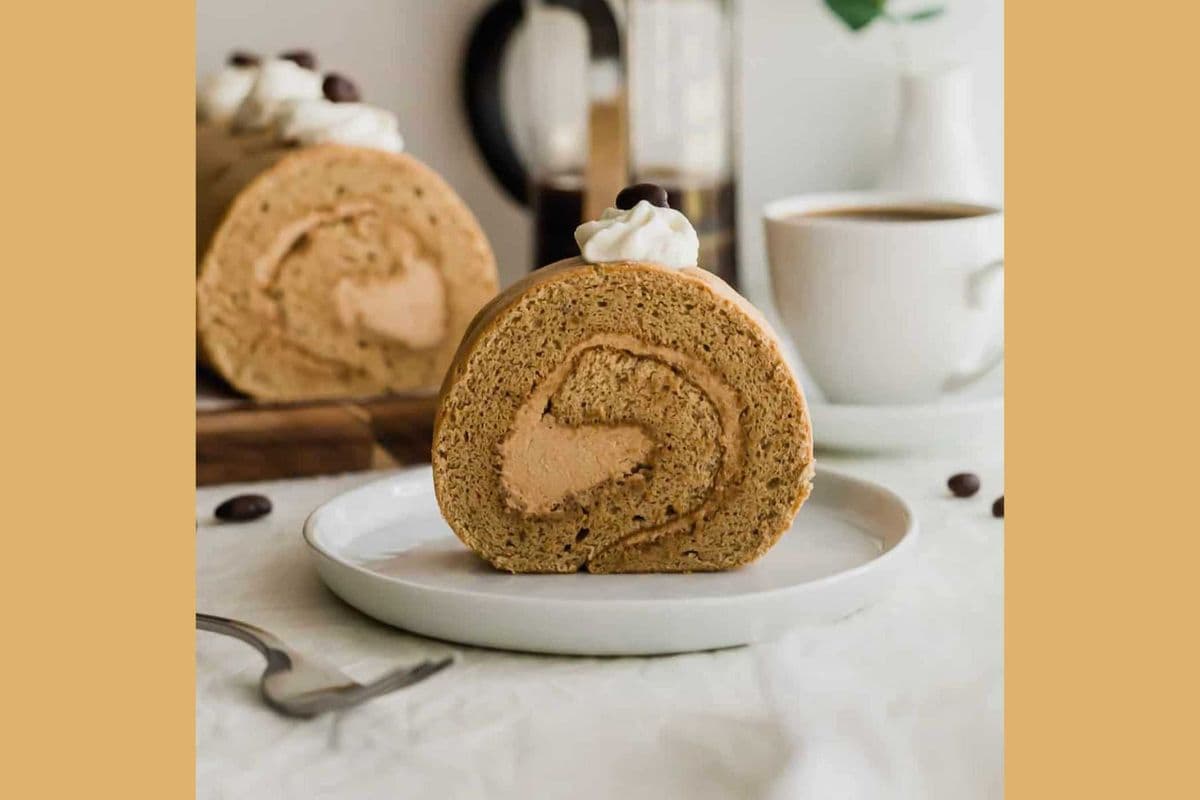 Coffee Coconut Roll Cake