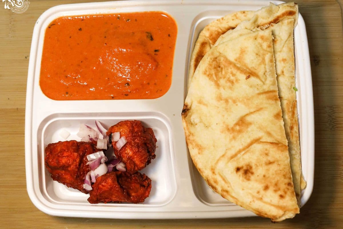 Soft Naan, Butter chicken and Chicken 65(705 Special)