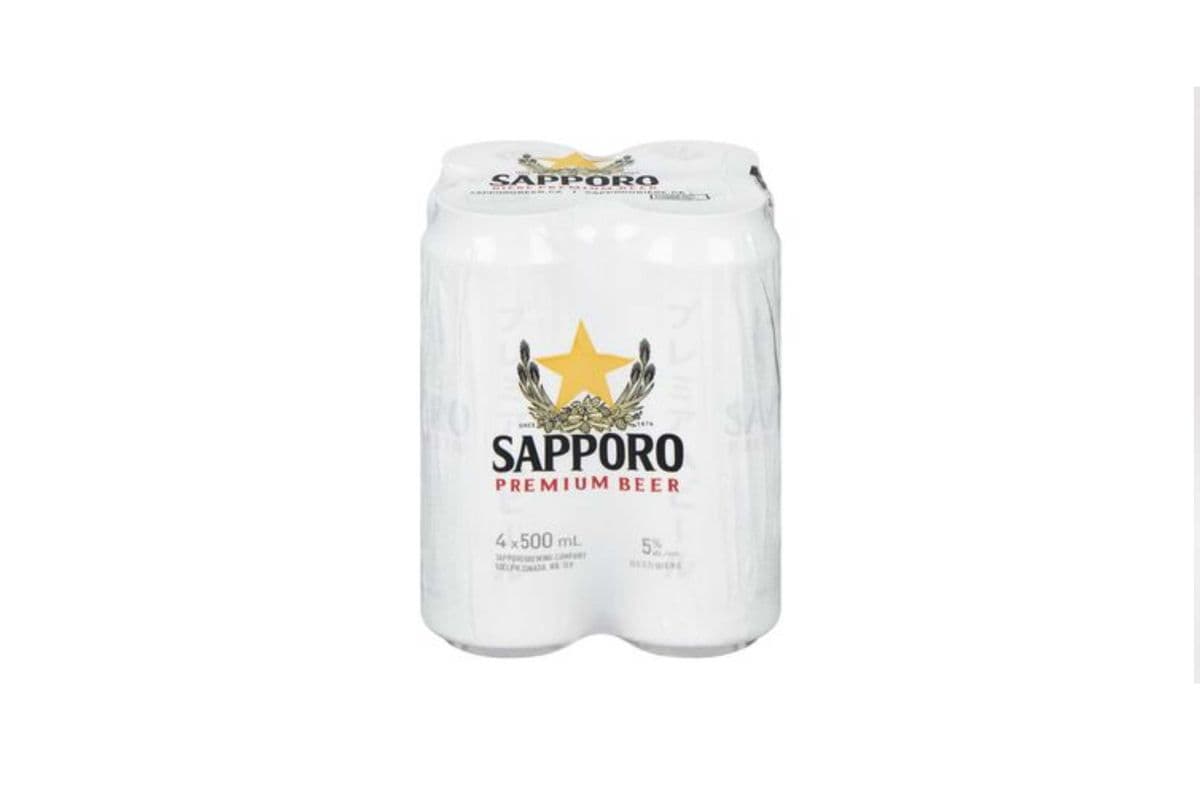 Sapporo Pale Lager, Japan (4 Cans) (1 x 4x500ml)