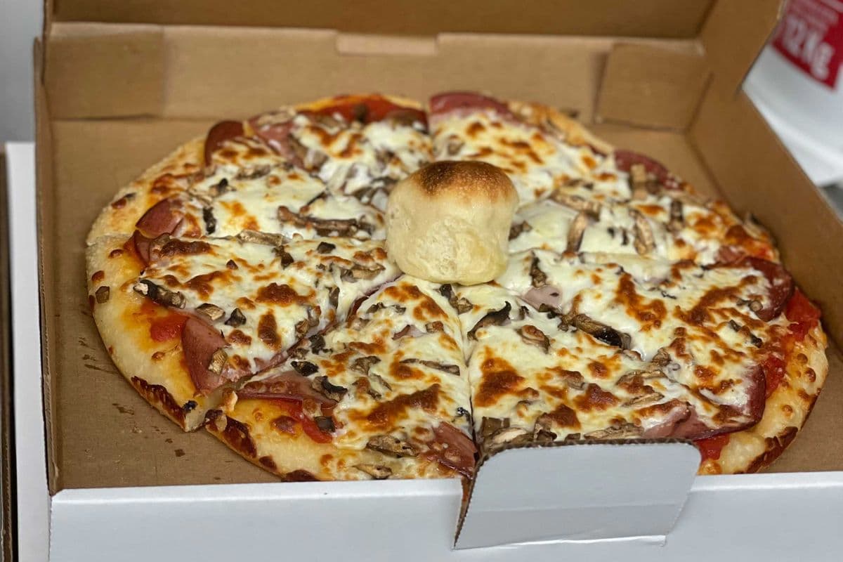 17. 10" Pepperoni, Ham, and Mushroom Pizza