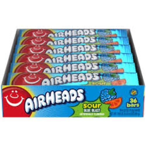 Airheads Friandise Surs Bleue Blast 15.6g/ Airheads Sour Blue Blast 15.6g