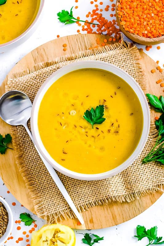 Lentil Soup+pita chips NEW*
