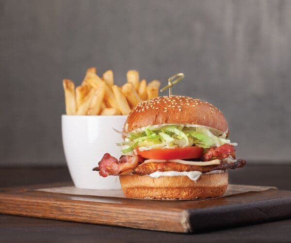 Cajun Chicken Burger & Fries