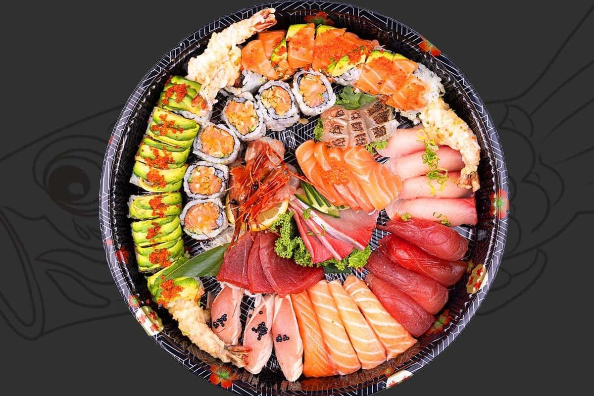Medium Sushi, Sashimi, and Roll Platter (55 pcs)