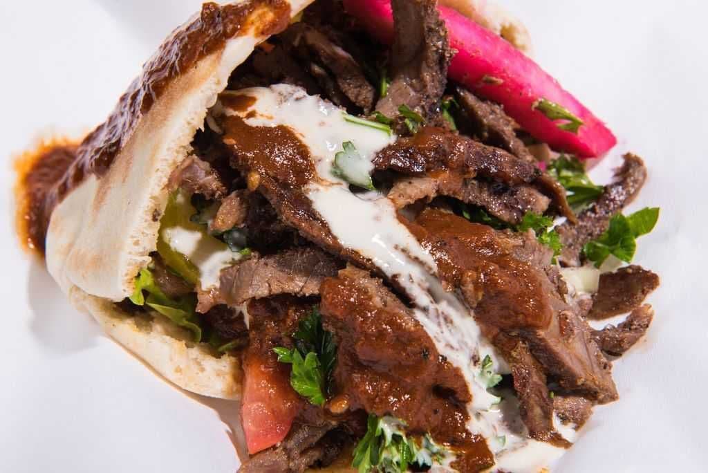 Beef shawarma sandwich