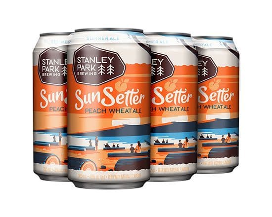 Stanley Park Brewing Sunsetter Peach Wheat Ale, 6 x 355 ml