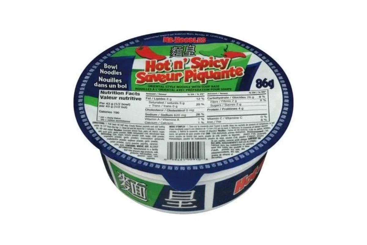 Mr. Noodles Hot N' Spicy Bowl, 86g (86 g)