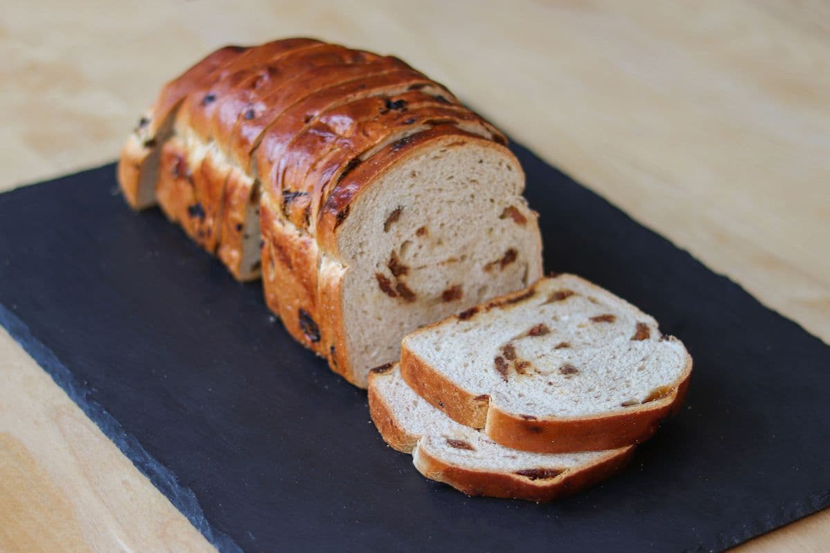 Cinnamon Raisin Bread Sliced