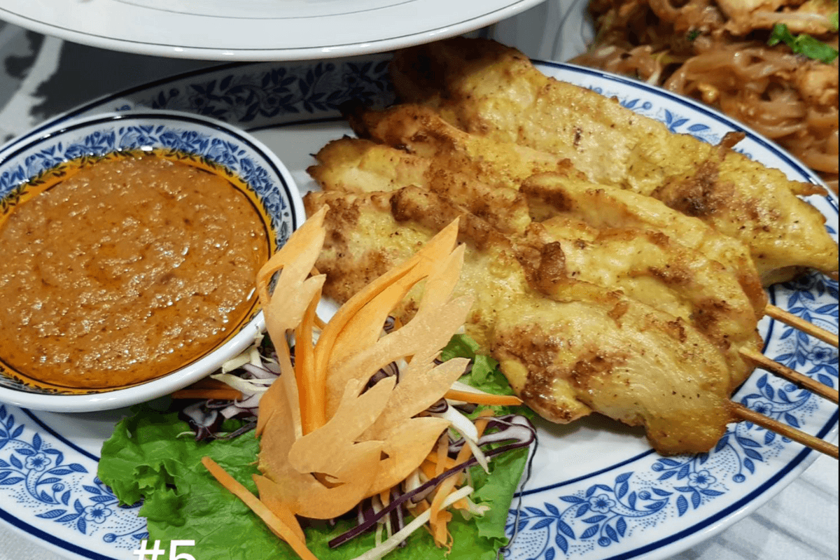 5. Chicken Satay (4 pcs)