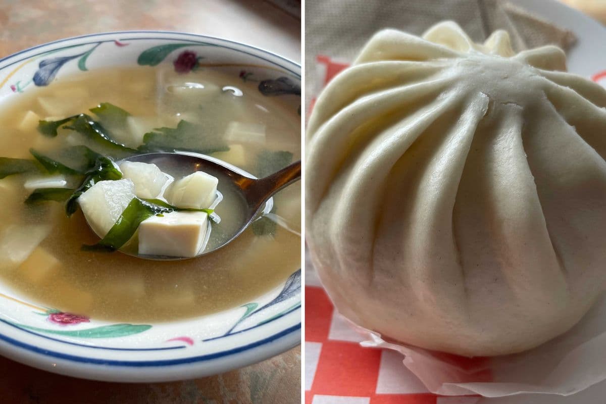 Miso Soup and BBQ Pork Steam Bun Combo