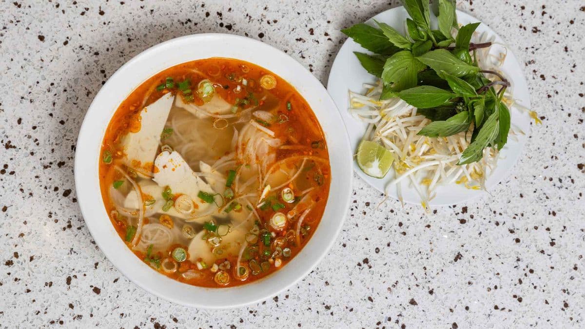 28. Sliced Chicken Thai Satay Noodle Soup