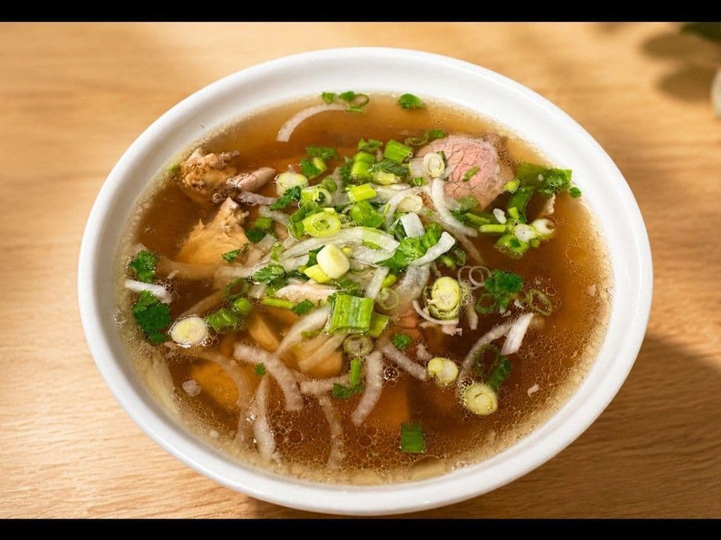 205. Medium Rare Beef and Chicken Rice Noodle Soup