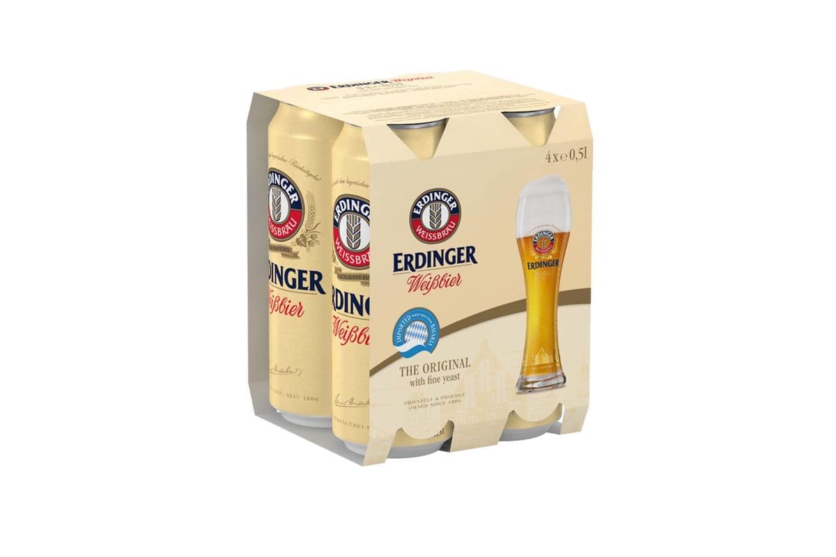 Erdinger Weissbier (4 x 500mL Cans)