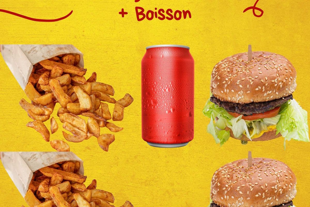 2 Hamburger + 2 Frites + Boisson